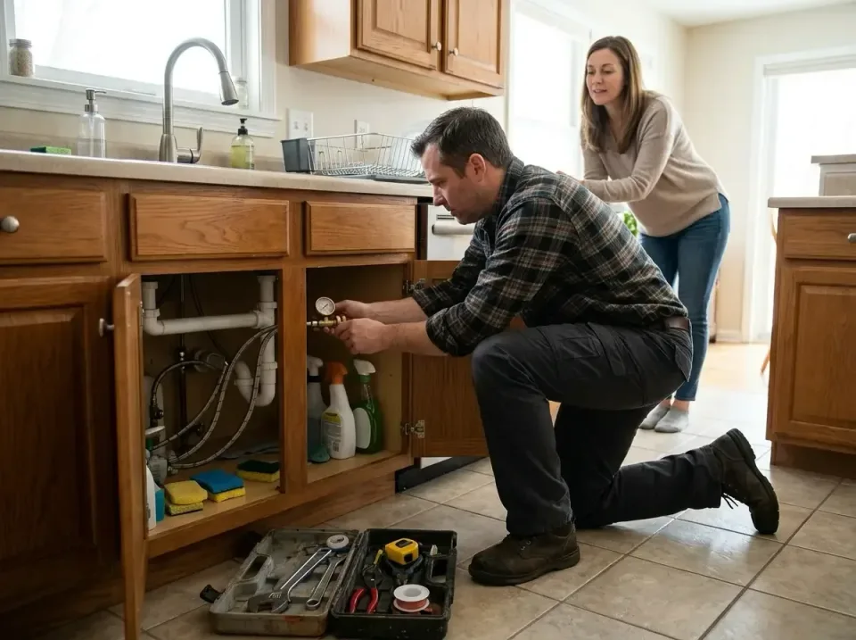Plumber — Residential Kitchen Plumber — Residential Kitchen — Plumber, Homeowner, Kitchen Sink Cabinet, Residential Kitchen, Plumbing