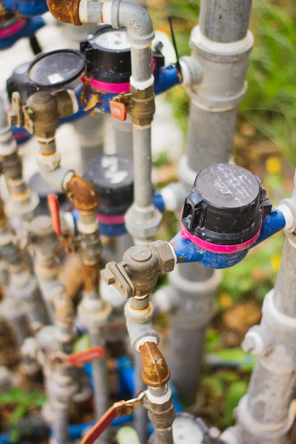 Water Meter — Industrial Plumbing Water Meter — Industrial Plumbing — Water Meter, Ball Valve, Galvanized Pipe, Industrial Plumbing, Plumbing
